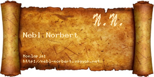 Nebl Norbert névjegykártya